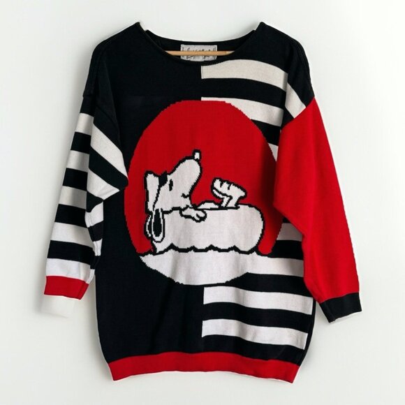 JC de Castelbajac RARE Vintage Snoopy Peanuts Sweater Red Size 44 EU US 12 - Picture 1 of 12